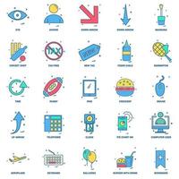 25 Business Concept Mix Flat Color Icon Set vektor