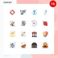 gruppe von 16 flachen farben zeichen und symbolen für den verkauf cyber montag pfeile regentemperatur editierbares paket kreativer vektordesignelemente vektor