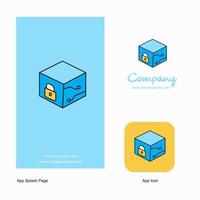 kub företag logotyp app ikon och stänk sida design kreativ företag app design element vektor