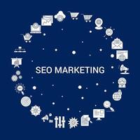 kreativer seo-marketing-ikonenhintergrund vektor