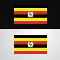 uganda flagga baner design vektor