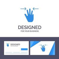 kreative visitenkarte und logo-vorlage gesten hand mobile drei finger vektorillustration vektor