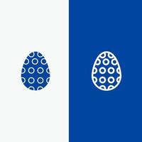 Dekoration Ostern Osterei Ei Linie und Glyphe festes Symbol blaues Banner Linie und Glyphe festes Symbol blaues Banner vektor