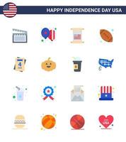 editierbares Vektorlinienpaket von usa day 16 einfache Wohnungen der Liebe american ball scroll sport ball editierbare usa day vector design elements