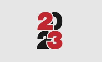logotyp 2023 Lycklig ny år modern design grafisk element, vektor illustration mall