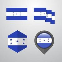 honduras flagga design uppsättning vektor