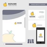 äpple företag logotyp fil omslag besöker kort och mobil app design vektor illustration