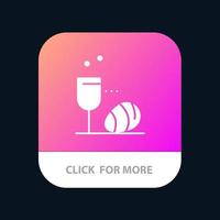 glas ägg påsk dryck mobil app knapp android och ios glyf version vektor