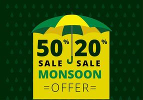 Monsoon Angebot Vorlage Free Vector