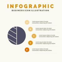 redigering Foto skugga fast ikon infographics 5 steg presentation bakgrund vektor