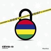 mauritius lock down lock down coronavirus pandemie bewusstseinsvorlage covid19 lock down design vektor