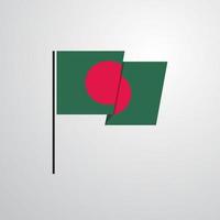 Designvektor der wehenden Flagge von Bangladesch vektor