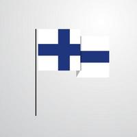 Designvektor mit wehender Flagge Finnlands vektor