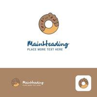 kreatives donut-logo-design flacher farblogoplatz für tagline-vektorillustration vektor