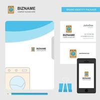 Waschmaschine Business Logo File Cover Visitenkarte und mobile App Design Vector Illustration