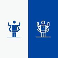 Fähigkeit menschliche Multitasking-Organisation Linie und Glyphe festes Symbol blaues Banner Linie und Glyphe festes Symbol blaues Banner vektor