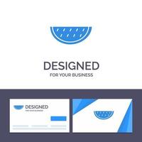 kreativ företag kort och logotyp mall frukt melon sommar vatten vektor illustration