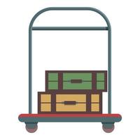 Gepäck Trolley Symbol Cartoon Vektor tragen. Reiseflughafen