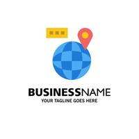 Weltkarte Navigationsstandort Business Logo Vorlage flache Farbe vektor