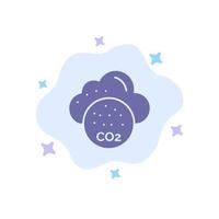 miljö- förorening co3 industri blå ikon på abstrakt moln bakgrund vektor