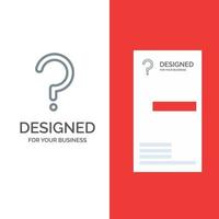 Hilfefrage Fragezeichen graues Logodesign und Visitenkartenvorlage vektor