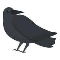 svart kråka ikon tecknad serie vektor. korp fågel vektor