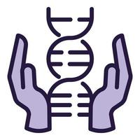 halten sie gesund dna-symbol-umrissvektor. Gen-Editierung vektor