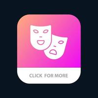 masker roller teater madrigal mobil app knapp android och ios glyf version vektor