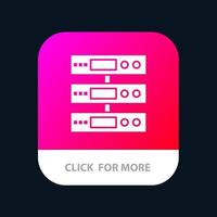 server data lagring moln filer mobil app knapp android och ios glyf version vektor