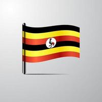uganda vinka skinande flagga design vektor