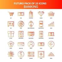 orange futuro 25 Banking-Icon-Set vektor