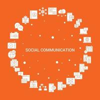 Symbolsatz für soziale Kommunikation Infografik-Vektorvorlage vektor