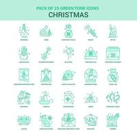 25 grüne Weihnachtssymbole gesetzt vektor