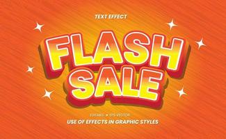 Flash-Verkauf bunte 3D-Text-Effekt-Aufkleber vektor