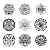 mandala bunt bakgrund svart och vit design begrepp vektor