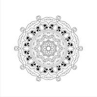 Mandala schwarz-weiß Malbuch Hintergrund Konzeptdesign vektor