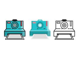 Polaroidkamera-Grafikdesign mit mehreren Farben, die für Designgeräte geeignet sind vektor