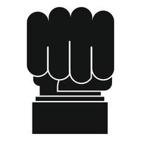 hand protest ikon, enkel svart stil vektor