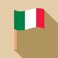 Flagge von Italien-Symbol, flacher Stil vektor