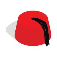 Türkischer Hut, Fez-Symbol, isometrischer 3D-Stil vektor