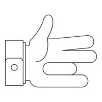 Ein-Finger-Symbol, Umrissstil. vektor