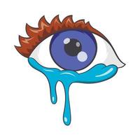 Symbol für weinende Augen, Cartoon-Stil vektor