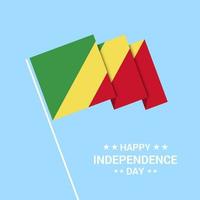republik av de kongo oberoende dag typografisk design med flagga vektor