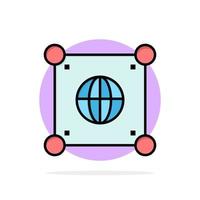 Globus globale Welt Wissenschaft abstrakte Kreis Hintergrund flache Farbe Symbol vektor
