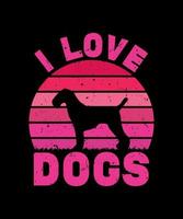 jag kärlek hundar t skjorta design vektor