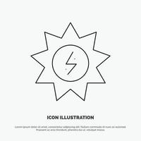 energi sol- energi kraft linje ikon vektor