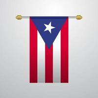 puerto rico hängande flagga vektor