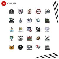 25 kreative Symbole moderne Zeichen und Symbole der Buchzielkarte Soldatenabzeichen editierbare Vektordesign-Elemente vektor