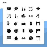 25 sport ikon uppsättning fast glyf ikon vektor illustration mall för webb och mobil idéer för företag företag