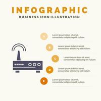 enhet wiFi signal utbildning infographics presentation mall 5 steg presentation vektor